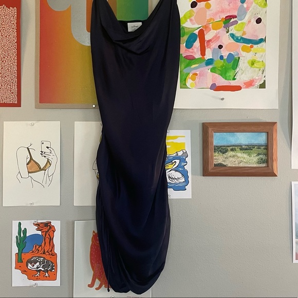 Wilfred Only Ruched slip mini dress midi to mini adjustable 0 - Picture 2 of 5